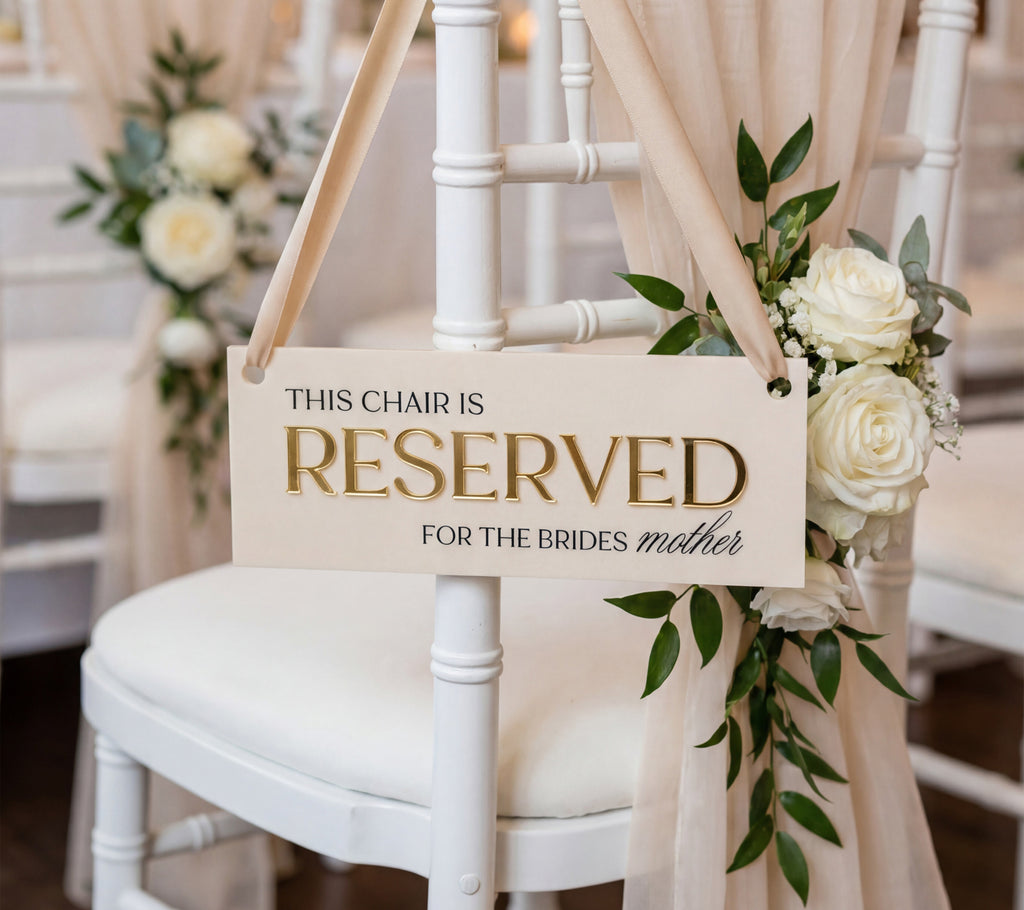 'Reserved' Seating Sign - Heirloom + Gold