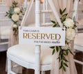'Reserved' Seating Sign - White + Gold