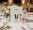 White + 3D Gold Table Numbers