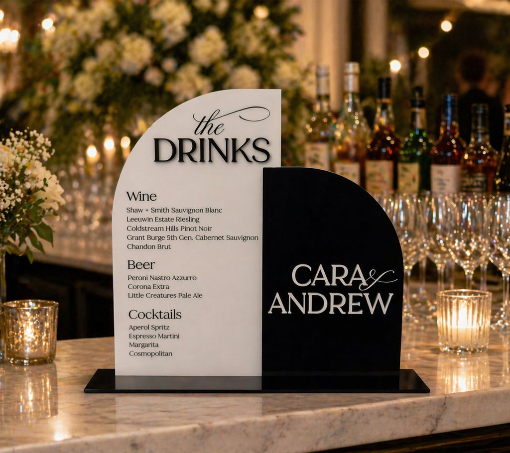 The Drinks Menu - White + Black Duo