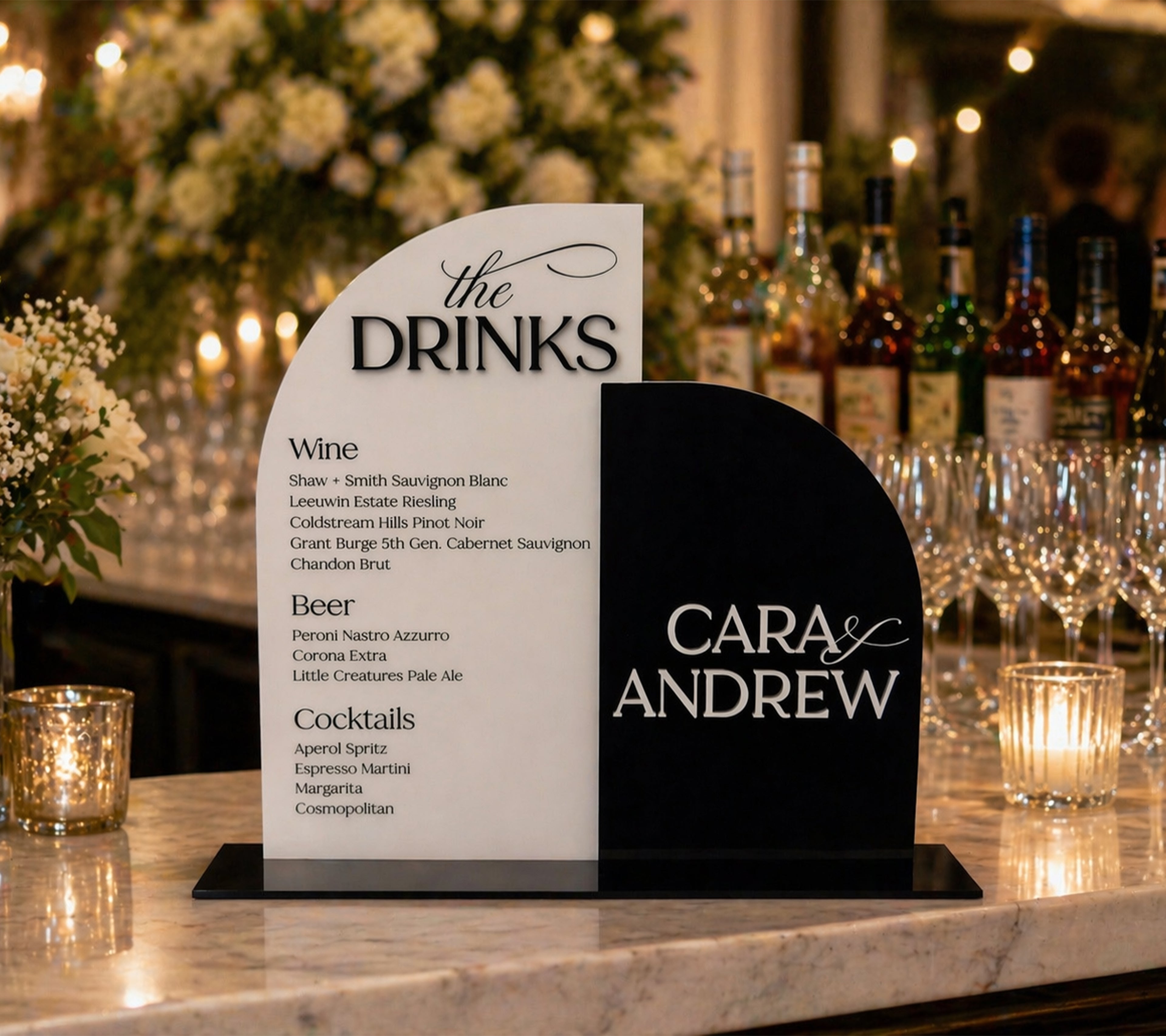 The Drinks Menu - White + Black Duo