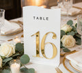 White + 3D Gold Table Numbers