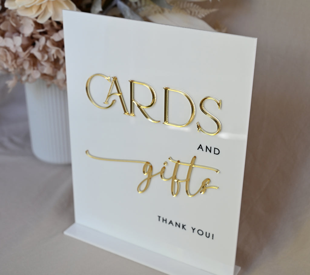 White + Gold Guest Book Sign