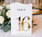 White + 3D Gold Table Numbers