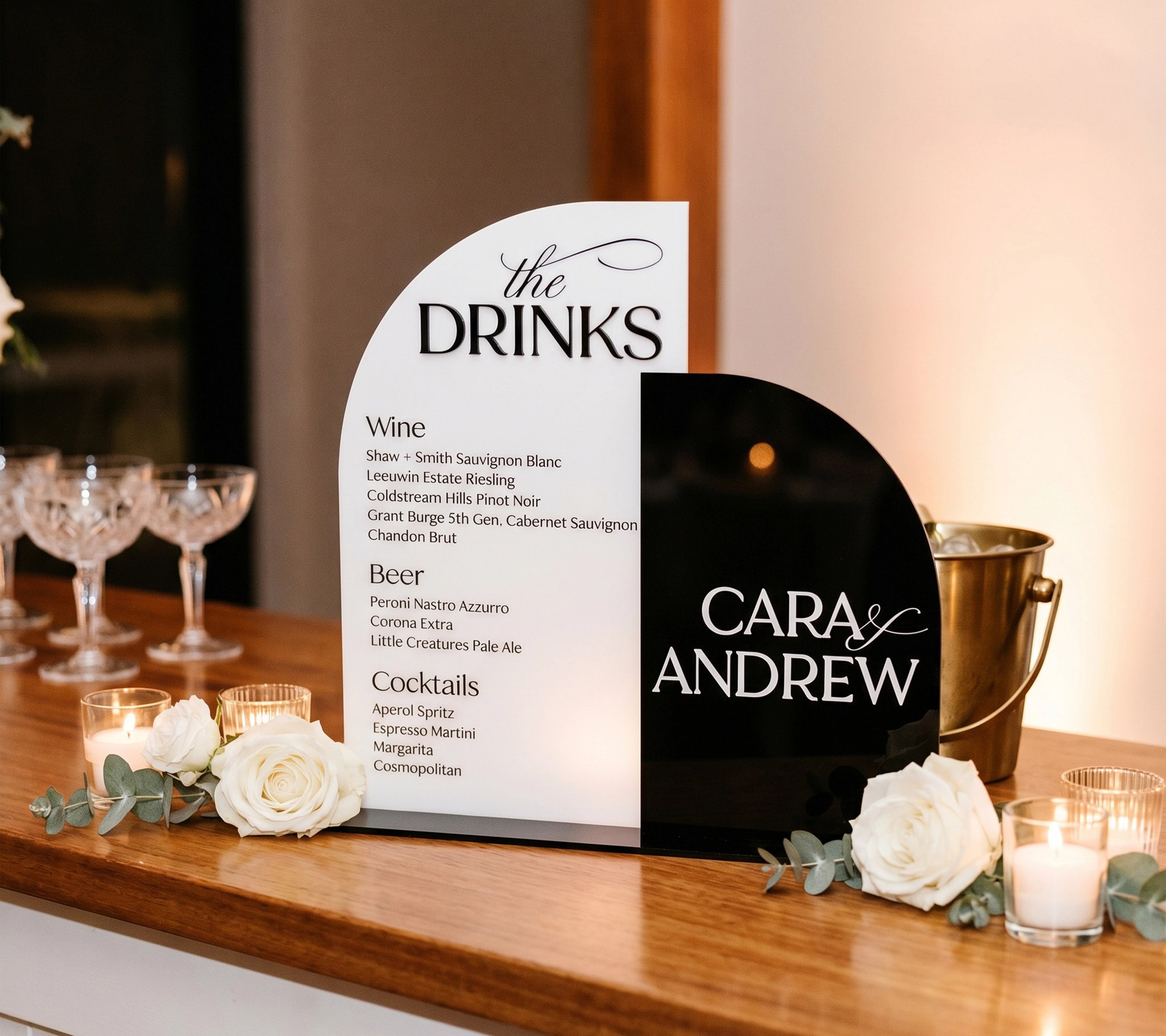 The Drinks Menu - White + Black Duo