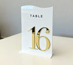 White + 3D Gold Table Numbers