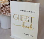 White + Gold Guest Book Sign