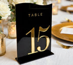 Black + 3D Gold Table Numbers