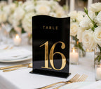 Black + 3D Gold Table Numbers