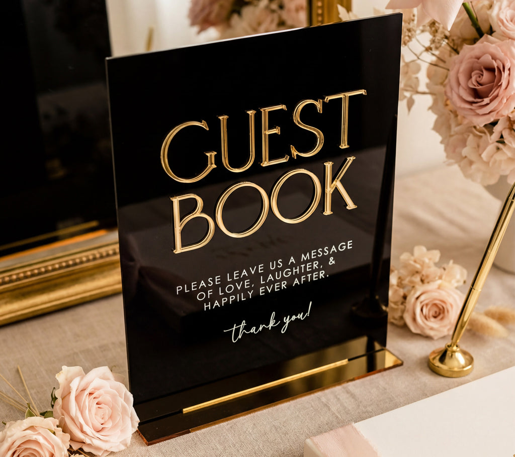 Black + Gold Guest Book Sign