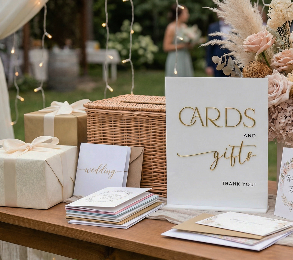White + Gold Guest Book Sign