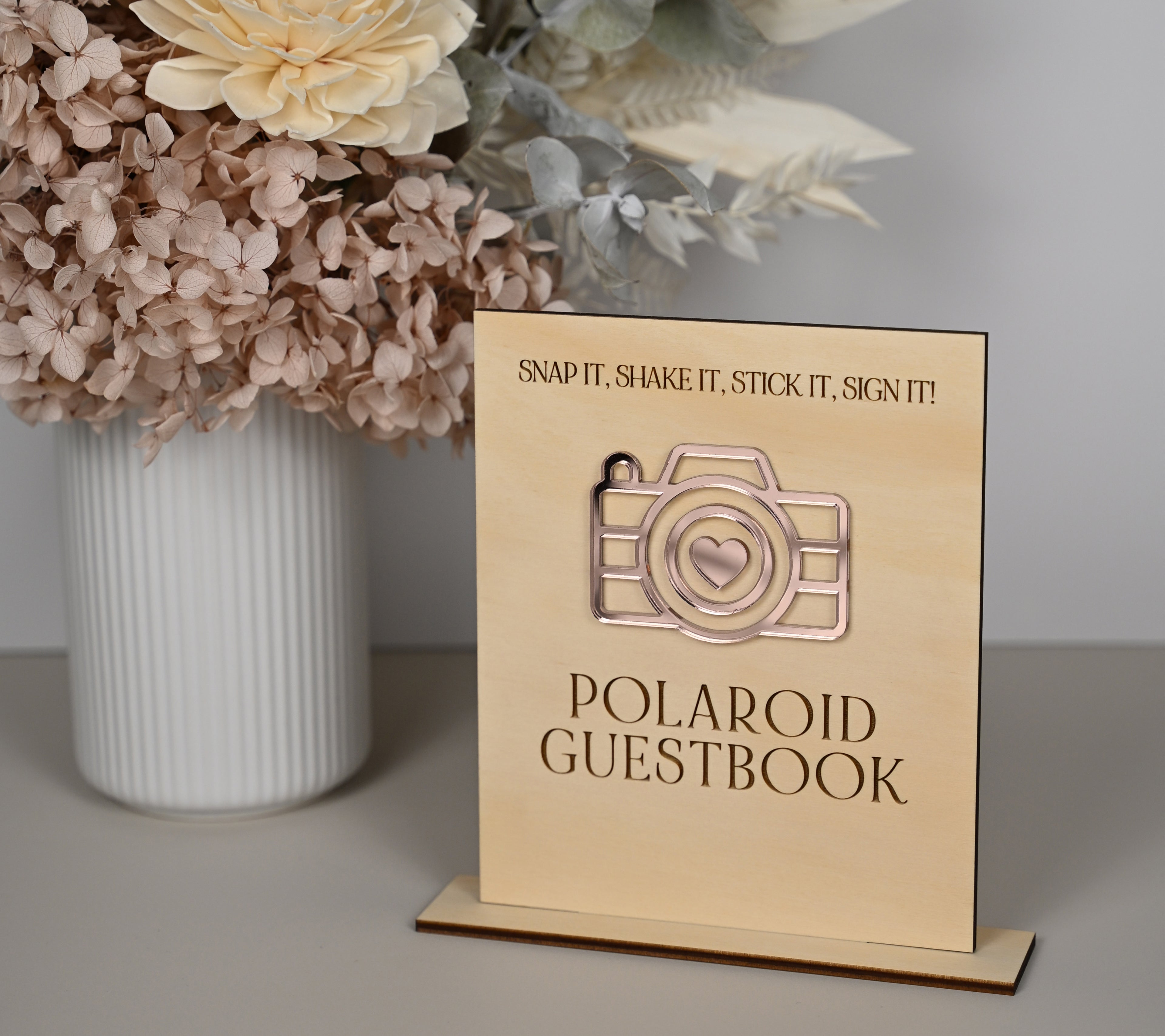 Wooden Polaroid Guestbook Sign