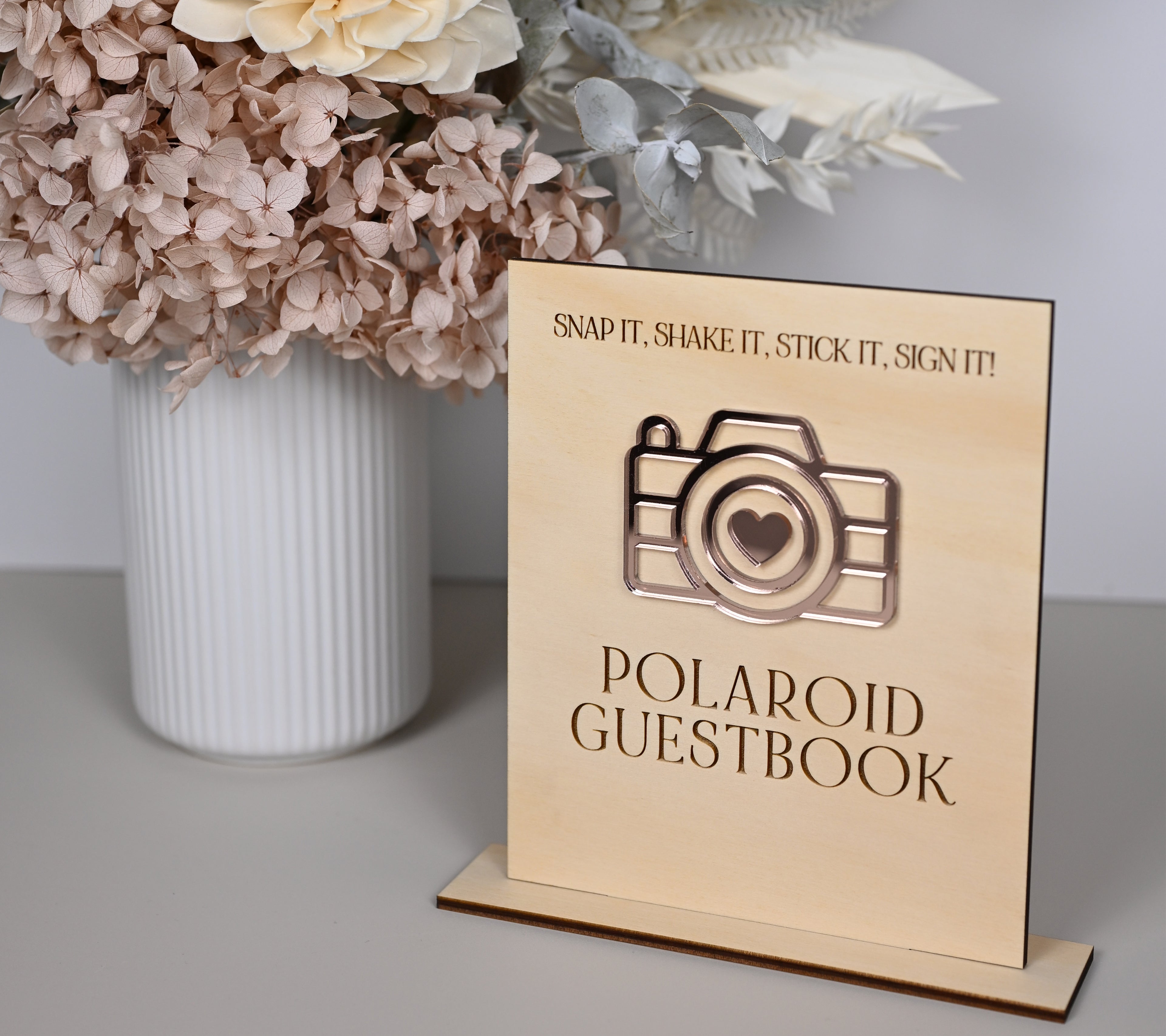 Wooden Polaroid Guestbook Sign