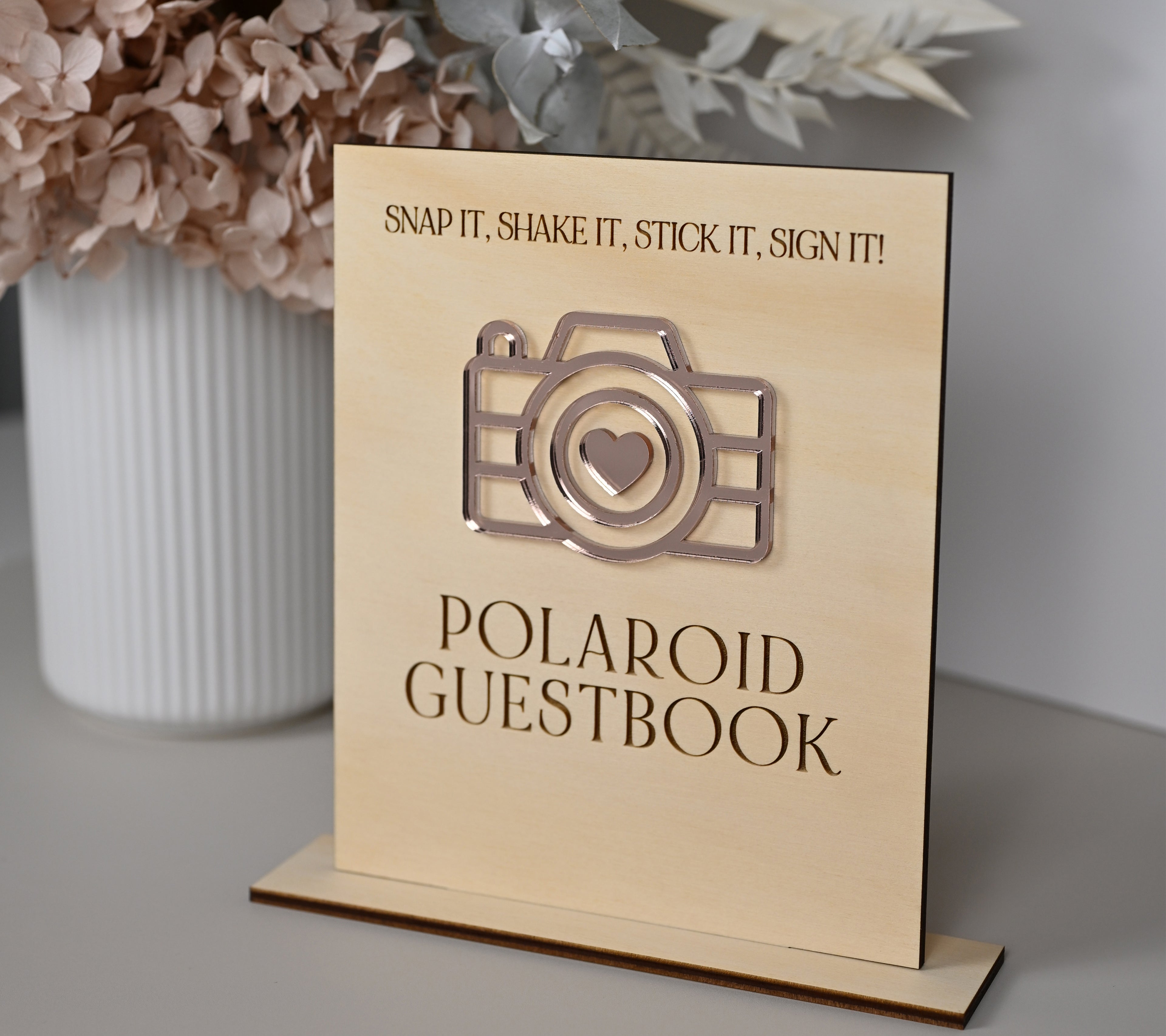 Wooden Polaroid Guestbook Sign