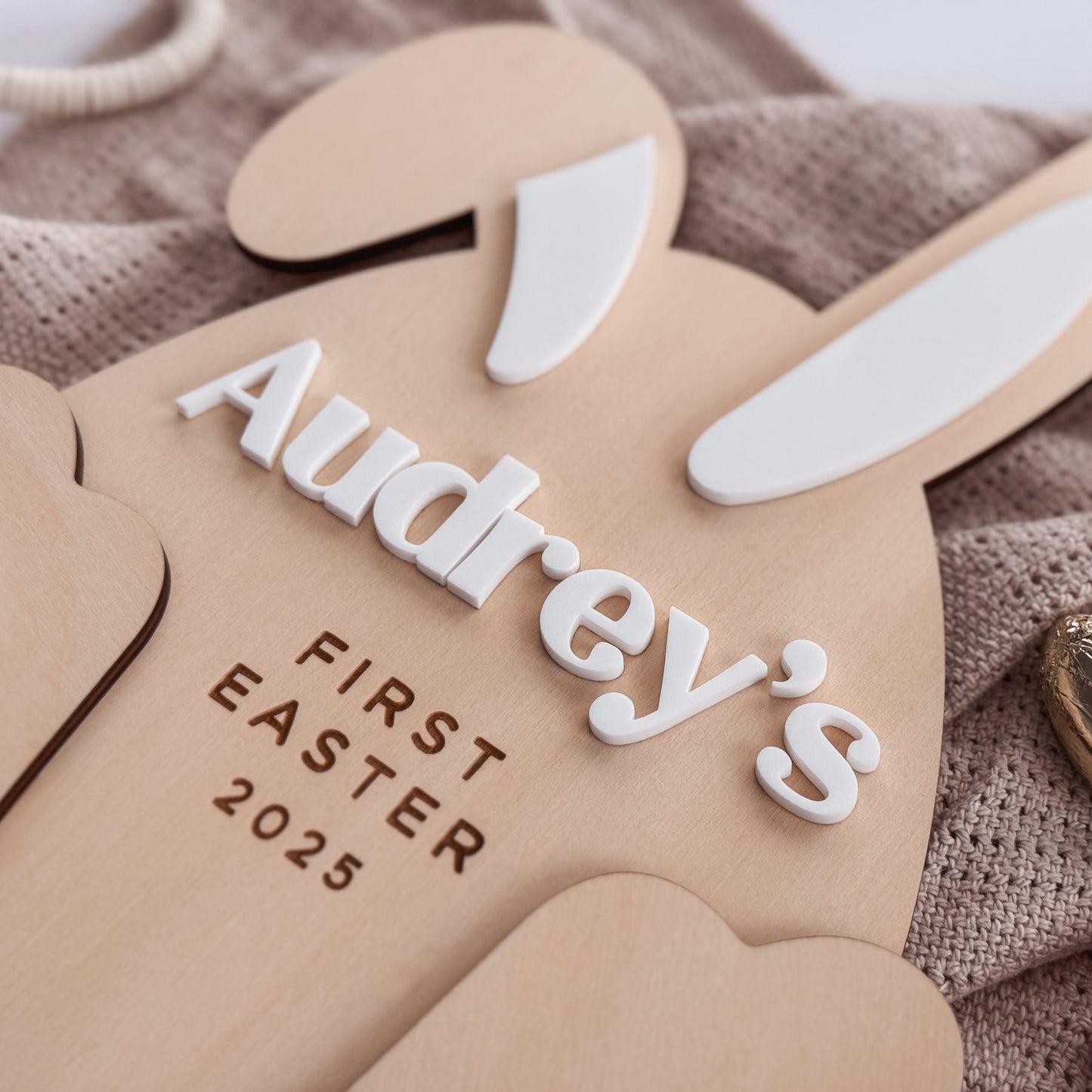 'My First Easter' Footprint Sign