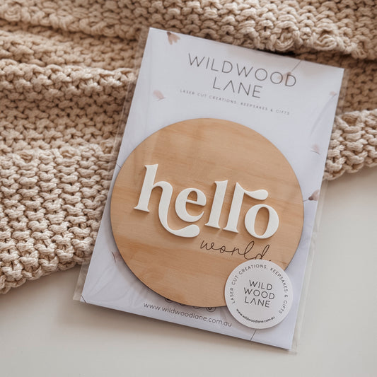 'Hello World' Announcement Plaque