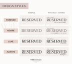 'Reserved' Seating Sign - Heirloom + Gold