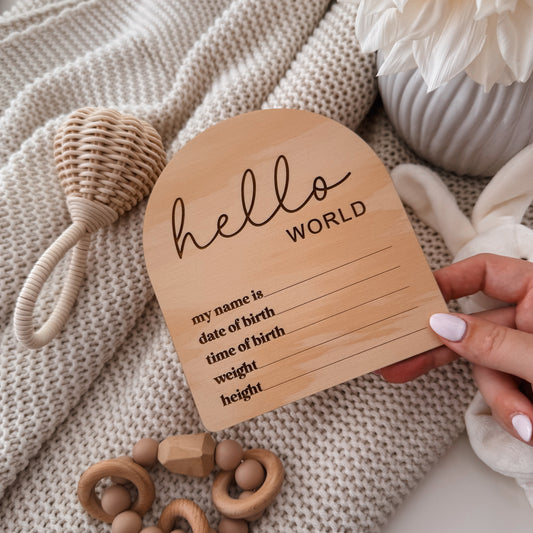 'Hello World' Announcement Plaque
