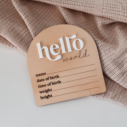 'Hello World' Announcement Plaque