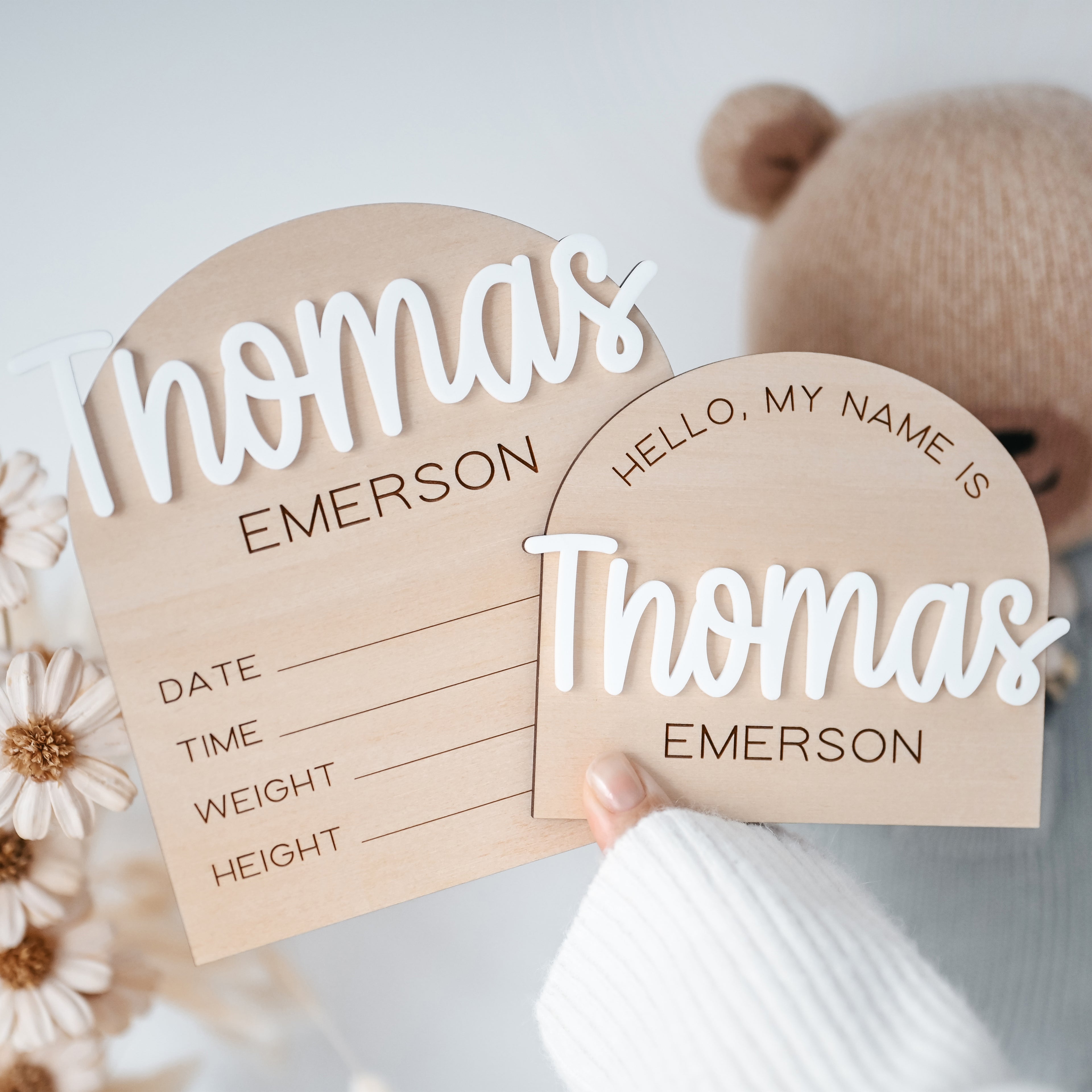 Personalised Announcement Plaque Duo