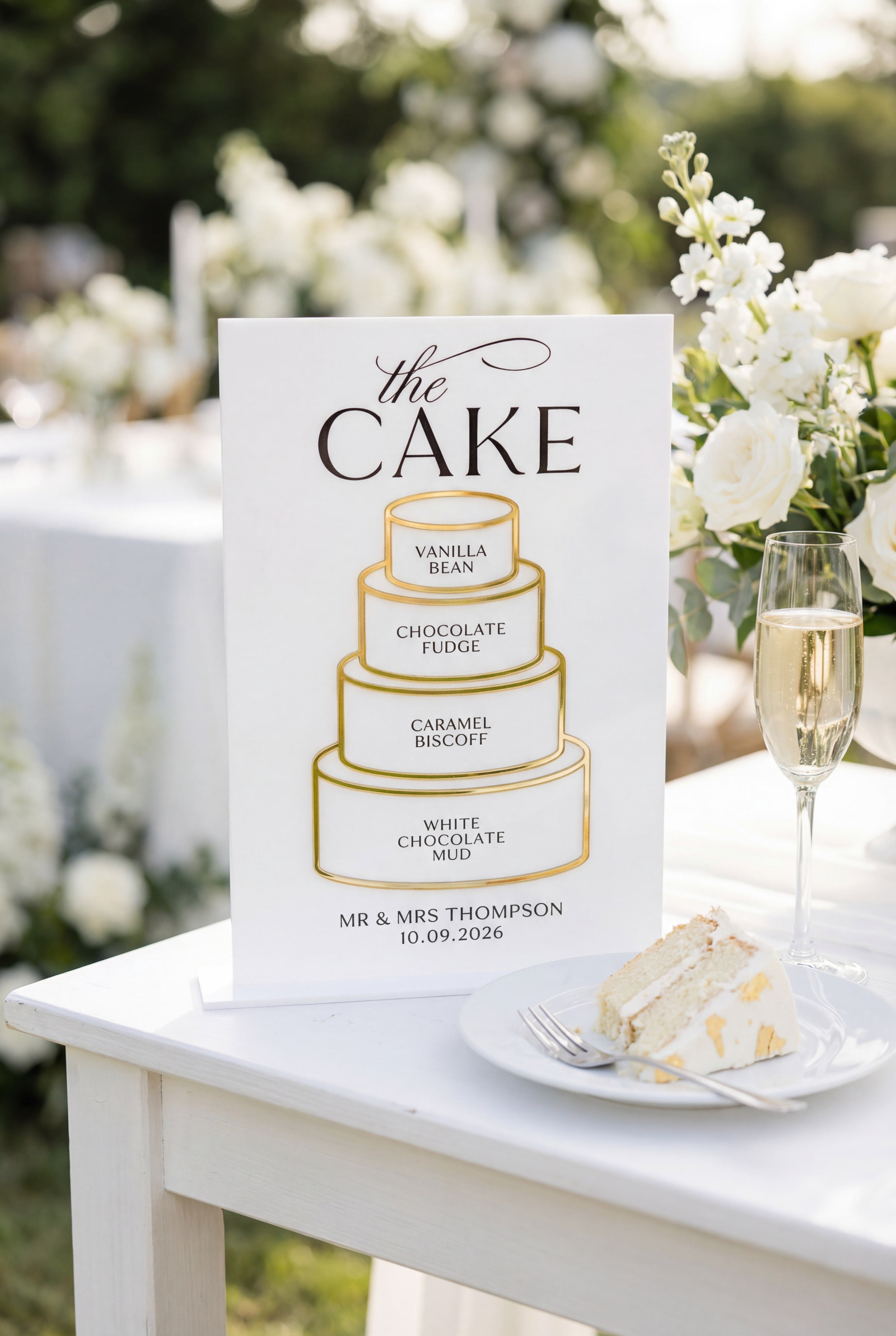 Wedding Cake Flavours Sign