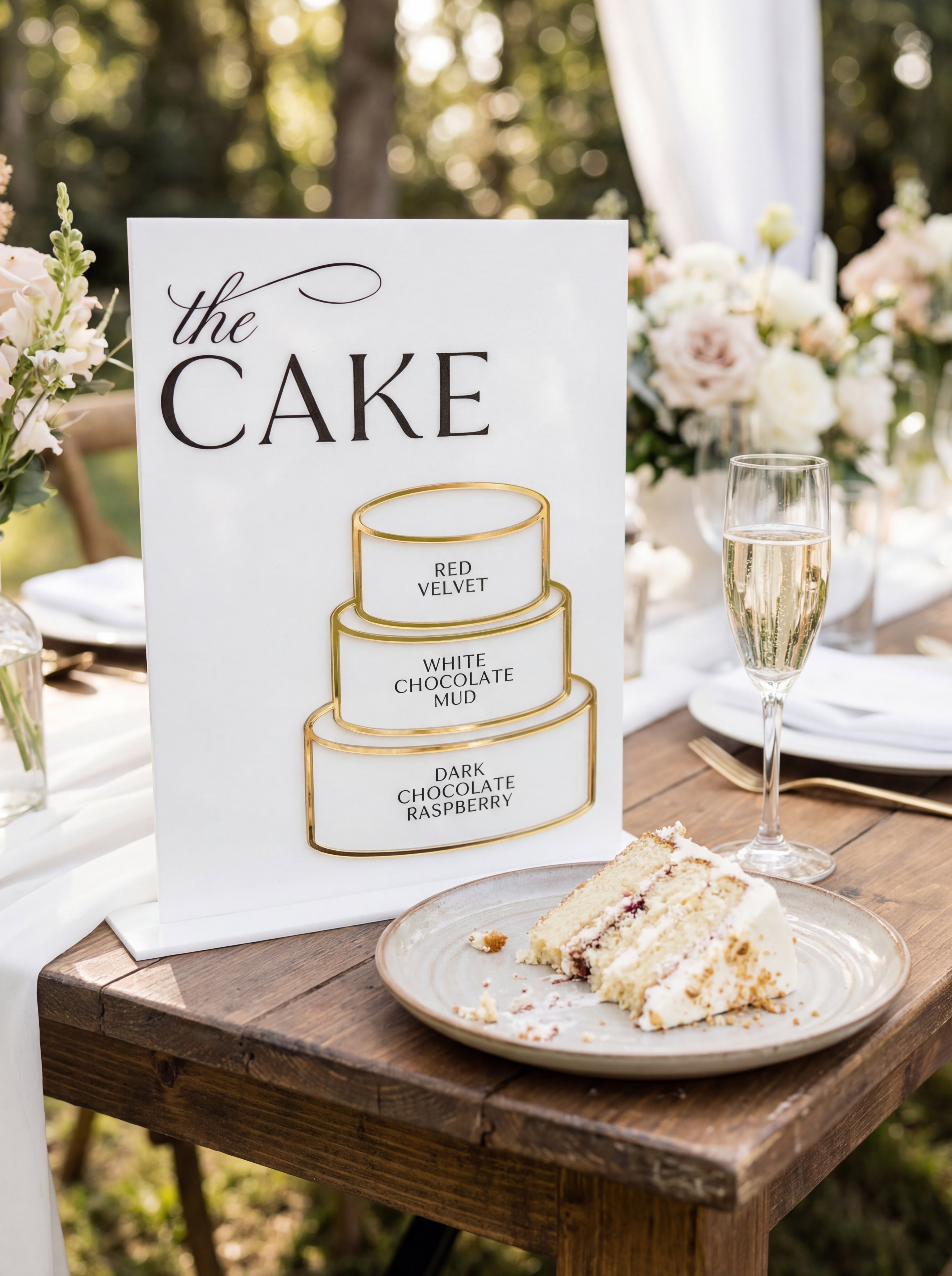 Wedding Cake Flavours Sign